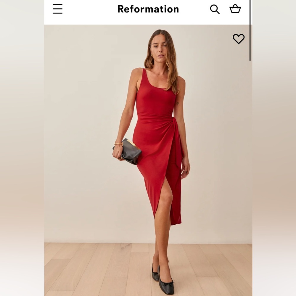 Reformation Kaila Knot dress red size small